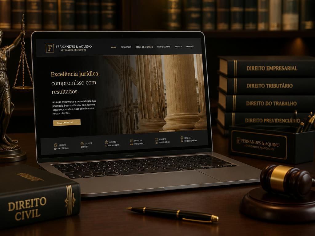 Criação de sites para advogados e escritórios de advocacia | Vetri Tech Site para escritório de advocacia com áreas de atuação e formulário de consultoria jurídica